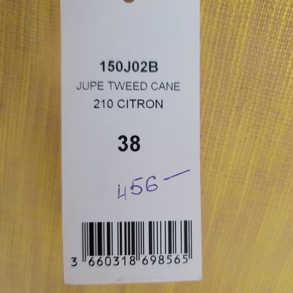 NWT Carven Yellow Beige 100% Cotton Tweed Pensil Knee Length Skirt 38 US 6 - Picture 9 of 9